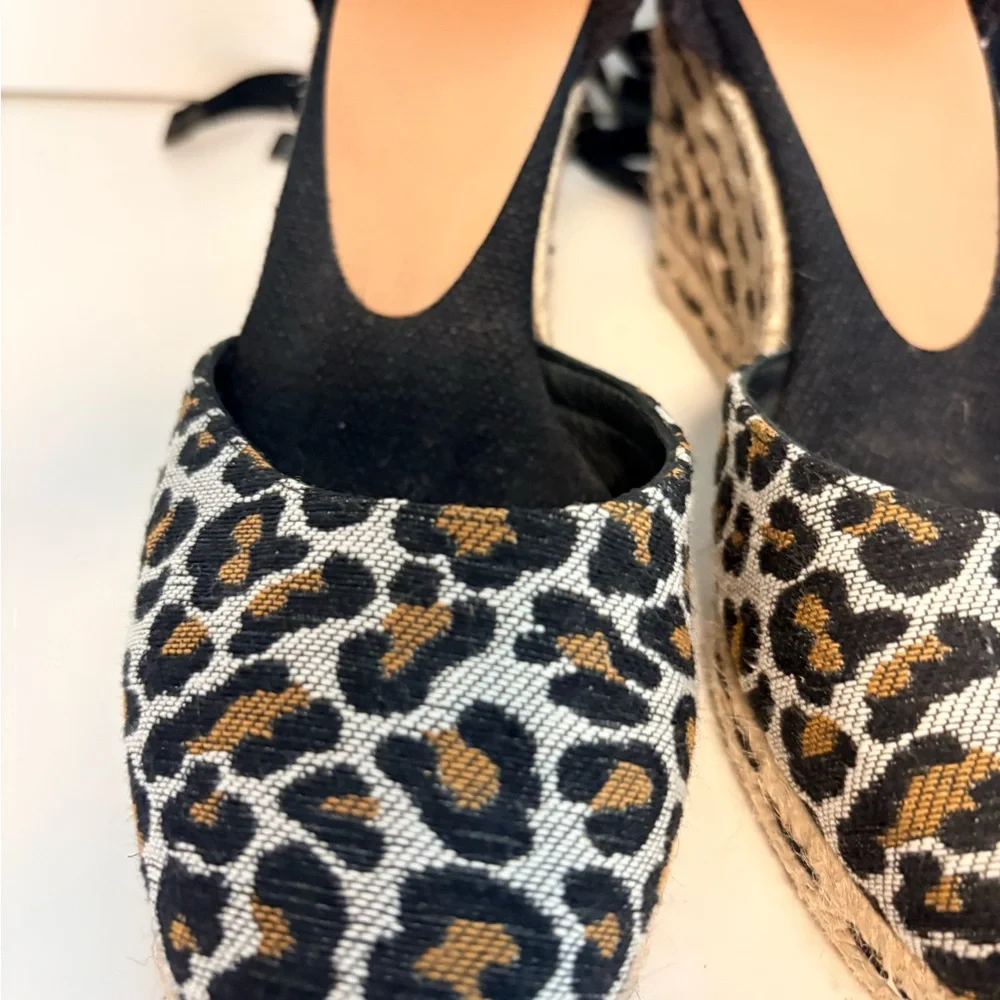 Castaner wedge espadrilles with animal print design, size 36